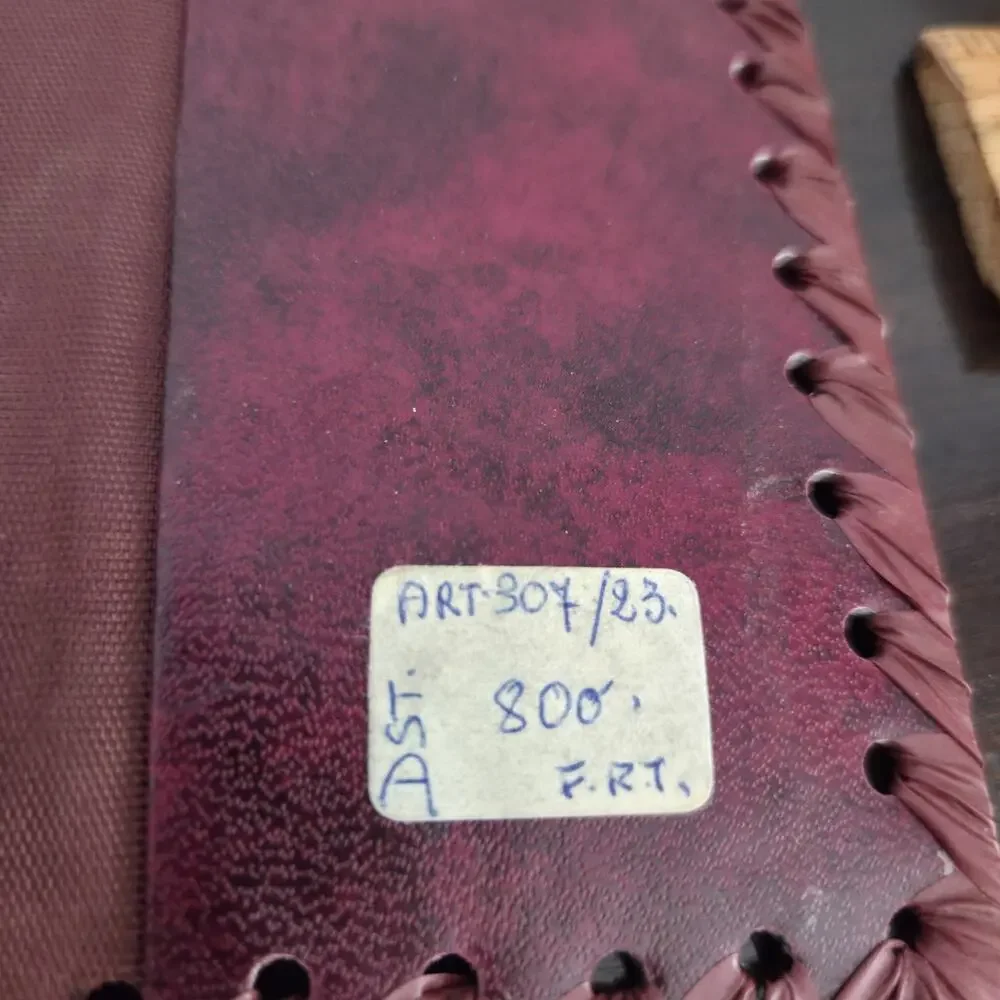 Vintage Embossed Red Leather Book Cover Hand Tooled, Braided 7x9’’ Medici Crest